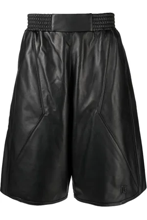 Balmain Knielange Shorts aus Leder