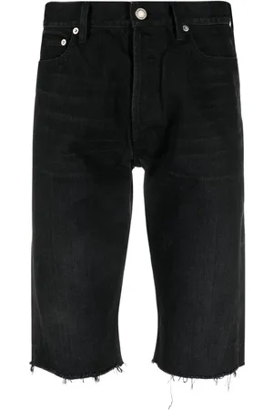 Saint Laurent Ausgefranste Jeans-Shorts