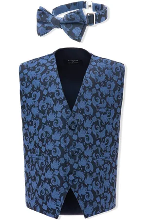 M. Moustache Set aus Weste und Fliege mit Print