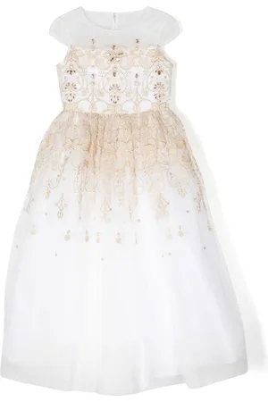 Marchesa Notte Schulterfreies Kleid mit Stickerei
