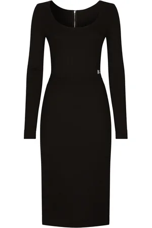 Dolce & Gabbana Geripptes Midikleid mit DG-Logo