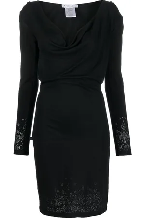 Dior 1990 Kapuzenkleid mit Blumendetail