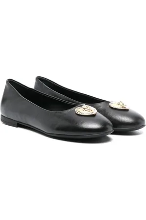 VERSACE Heart Medusa crystal-embellished ballerina shoes