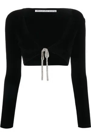 Alexander Wang Cropped-Cardigan mit Kristallen