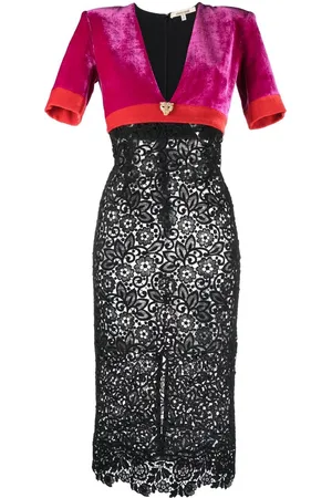 Roberto Cavalli Midikleid mit kurzen Ärmeln