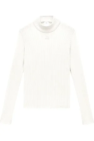 Courrèges Gerippter Pullover mit Stehkragen