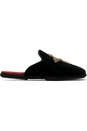 Dolce & Gabbana Slipper mit aufgesticktem Kreuz