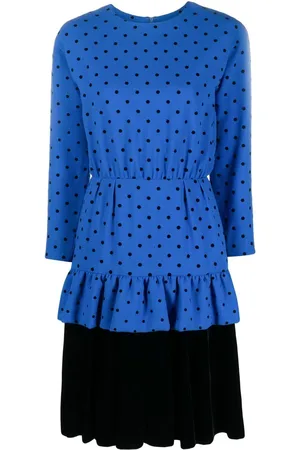 Dior Gerüschtes Kleid mit Polka Dots