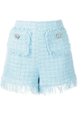 BLUMARINE Tweed-Shorts mit Fransen