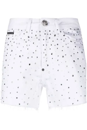 Philipp Plein Jeans-Shorts mit Kristallen