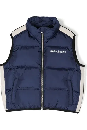 Palm Angels Gefütterte Weste mit Logo-Print