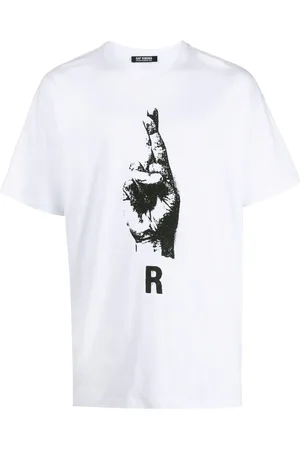 RAF SIMONS T-Shirt mit Handzeichen-Print