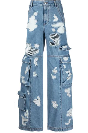 GCDS Weite Jeans im Distressed-Look
