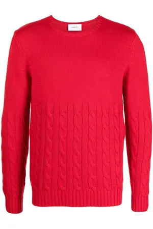 Ports V Pullover mit Zopfmuster