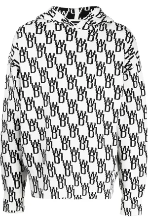 We11 Done Gestrickter Hoodie mit Monogramm