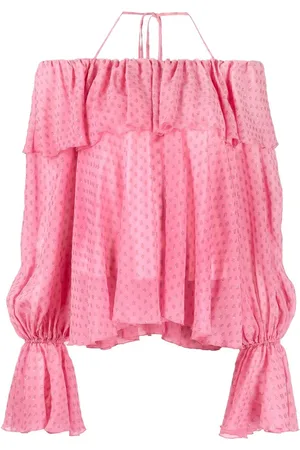 BLUMARINE Schulterfreie Bluse mit Rüschen