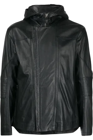 Helmut Lang Lederjacke mit Foto-Print