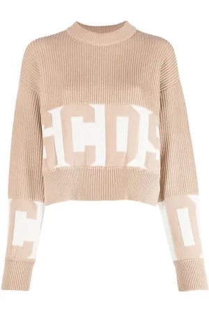 GCDS Intarsien-Pullover mit Logo