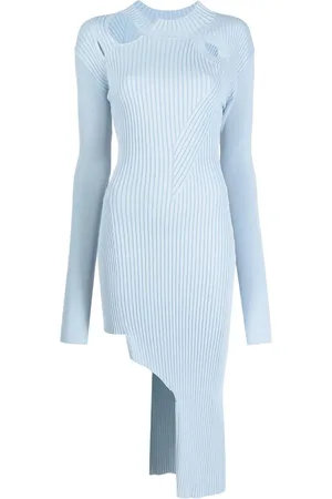 Feng Chen Wang Geripptes Strickkleid mit Cut-Outs