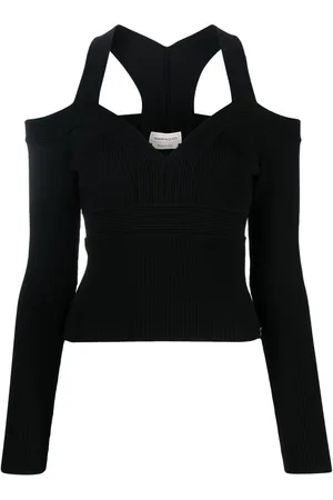 Alexander McQueen Strickoberteil mit sichtbaren Schultern