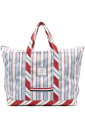 Thom Browne Gestreifter Shopper mit Logo-Patch