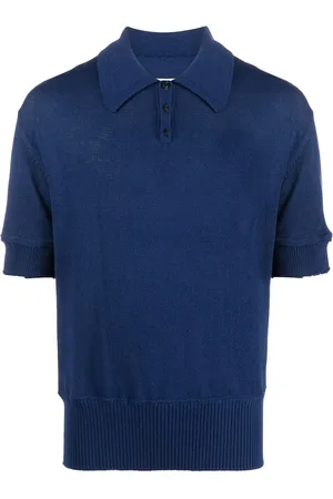Maison Margiela Gestricktes Poloshirt mit Ziernähten