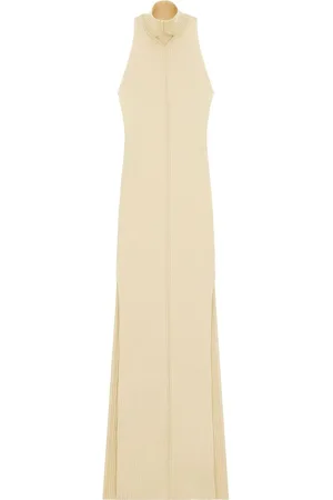 Courrèges Geripptes Midikleid mit Cut-Outs