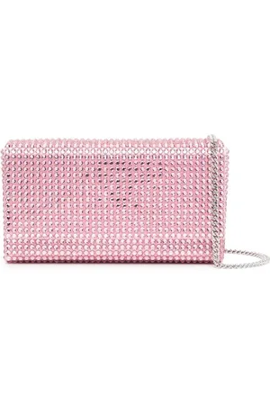 Amina Muaddi Superamina Paloma Clutch mit Kristallen