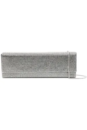 Amina Muaddi Paloma Clutch mit Kristallen