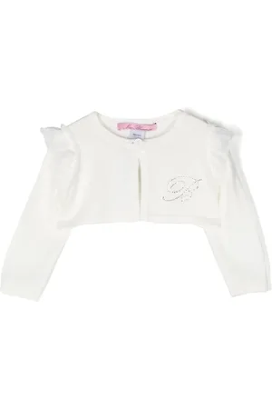 MISS BLUMARINE Cardigan mit Logo-Applikation