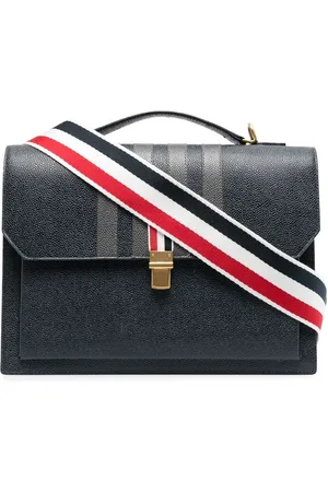 Thom Browne Rucksack aus Leder mit Streifen