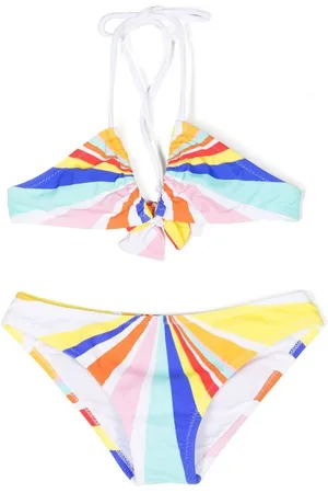 Nessi Byrd Gestreifter Neckholder-Bikini