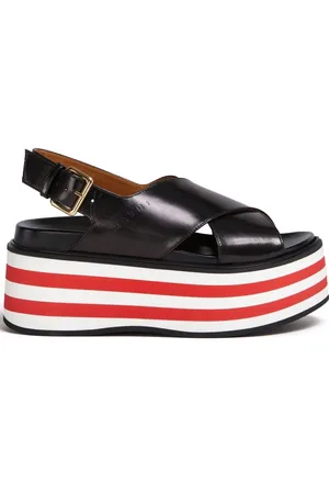 Marni Gestreifte Wedge-Sandalen