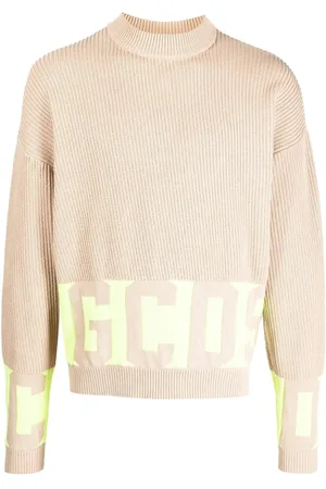 GCDS Gerippter Strickpullover mit Logo