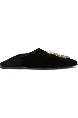 Dolce & Gabbana Samtslipper mit Broschendetail