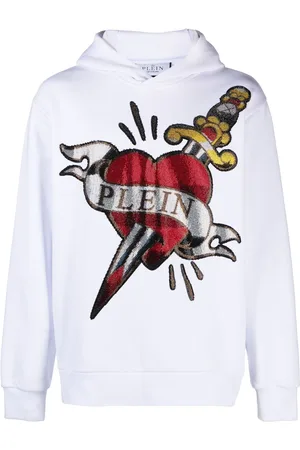 Philipp Plein Hoodie mit strassverziertem Herz