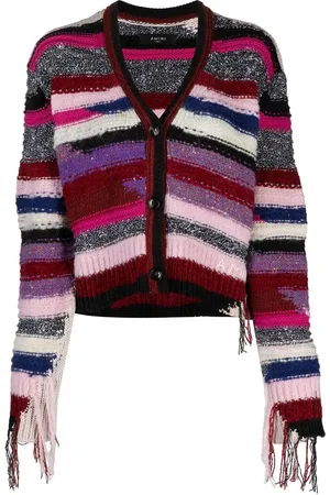 AMIRI Gestreifter Cardigan mit V-Ausschnitt