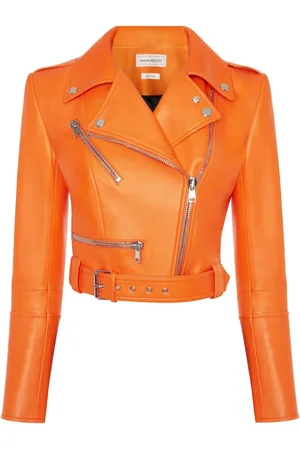 Alexander McQueen Cropped-Bikerjacke aus Leder