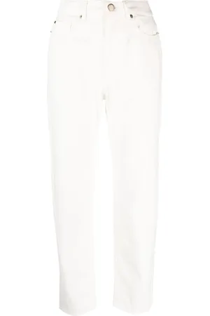 Twin-Set Gerade Hose mit Logo-Stickerei
