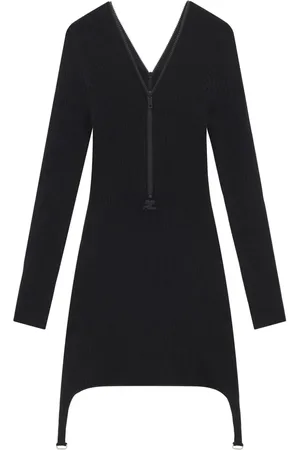 Courrèges Geripptes Kleid