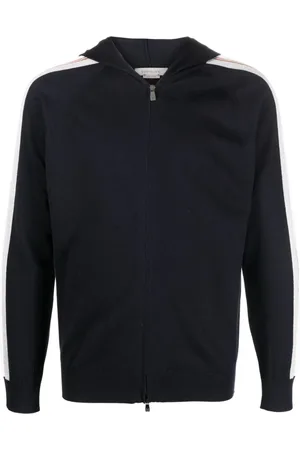 corneliani Kapuzenjacke mit gestreiften Ärmeln