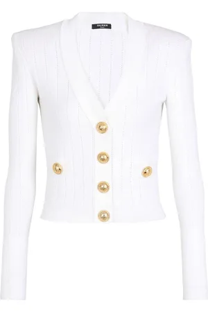 Balmain Cardigan in Pointelle-Strick