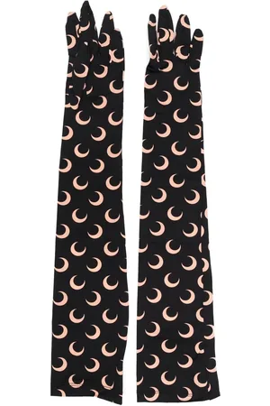 Marine Serre Lange Handschuhe mit Sichelmond-Print