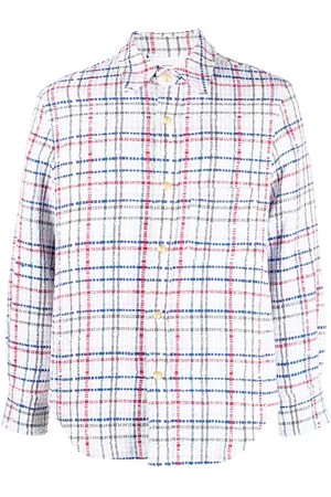 Thom Browne Tweed-Hemdjacke mit Vichy-Karo