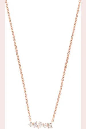 EF Collection 14kt Mini Bar Rotgoldhalskette mit Diamanten