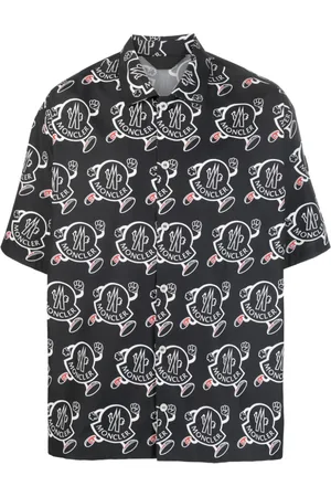 Moncler Bowlinghemd mit Logo-Print