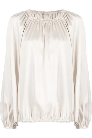 BLANCA Geraffte Bluse mit Satin-Finish