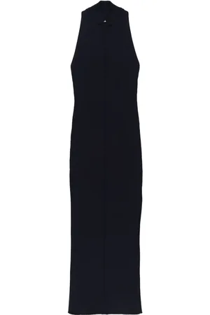 Courrèges Geripptes Midikleid mit Cut-Outs