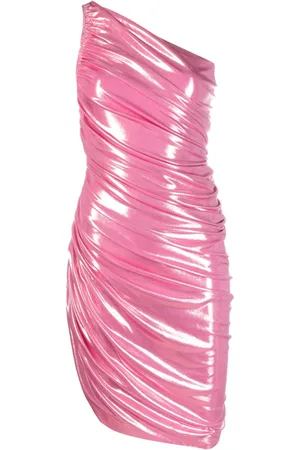 Norma Kamali Asymmetrisches Metallic-Kleid