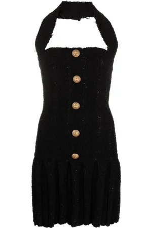 Balmain Tweed-Neckholderkleid